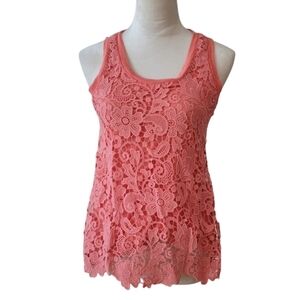 J. Crew Factory Lace Overlay Tank‎ Top Size XXS